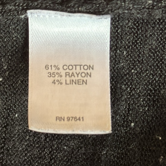 J Jill long black v-neck cardigan. XS. Cotton/linen blend button up w/pockets. - Picture 11 of 11